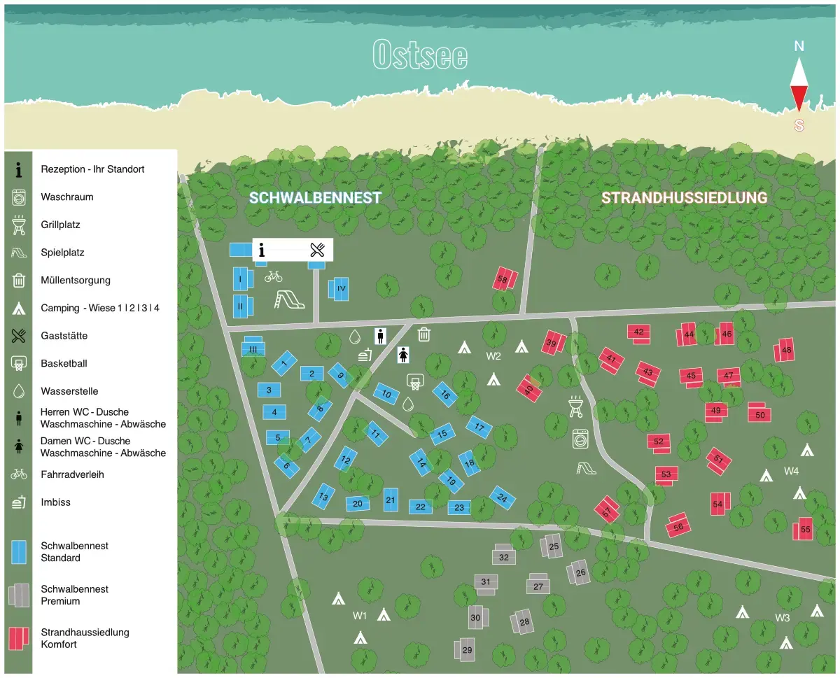 Lageplan der Bungalows